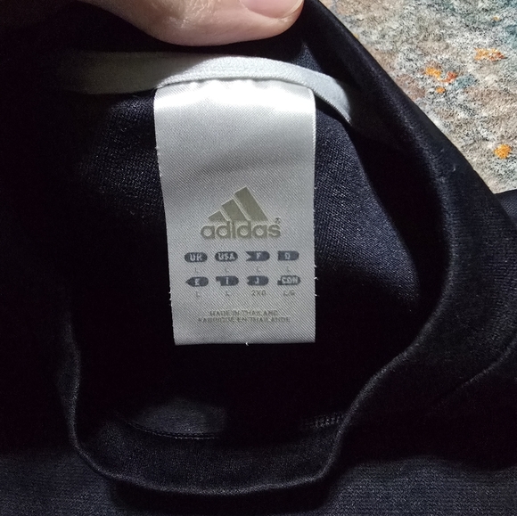 Adidas 2XL Navy Blue Long Sleeve Athletic Top - Picture 3 of 3